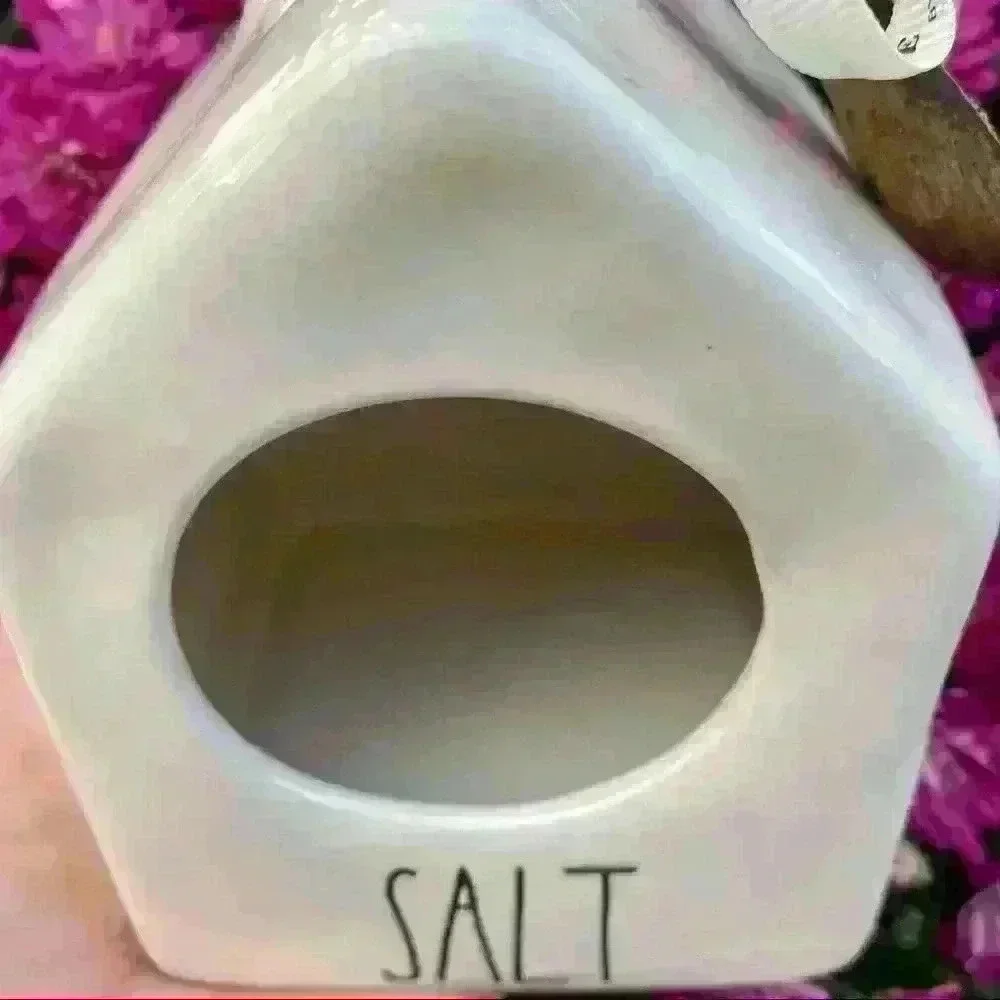 NEW - Rae Dunn - Cute Birdhouse Salt Pig with cute wooden spoon